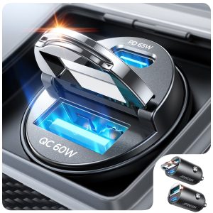 JOYROOM JR-CCN18 Mini Chargeur Voiture 125W avec Anneau (Lot de 2)