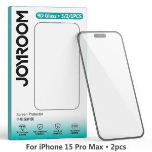 Verre trempé de protection écran 9D — iPhone 15 Pro Max