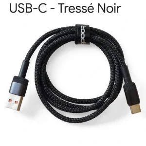 Câble Toocki USB-C - Tressé Noir
