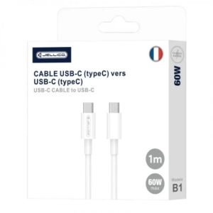 Câble USB-C vers USB-C 1m (compatible, entrée de gamme) - JELLICO