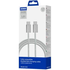 Cable Usb-C vers Usb-c/Type C (100W) 1.2 mètre JELLICO SX5 gris