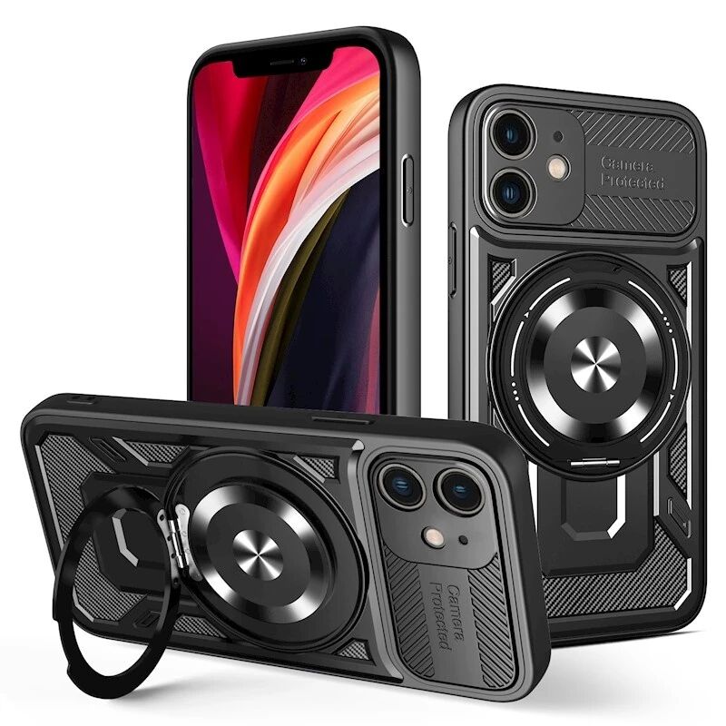Coque ARMOR RING 360° MAG iPhone 12 - iPhone 12 Pro noir