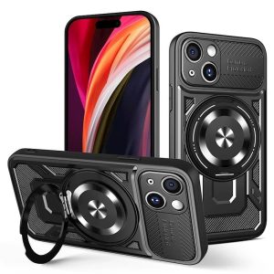 Coque ARMOR RING 360° MAG iPhone 15 noir