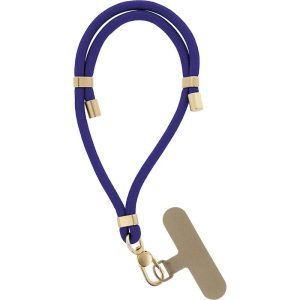 Cordon universel au poignet avec mousqueton bleu marine
