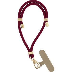 Cordon universel au poignet avec mousqueton marron