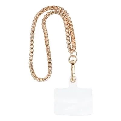 Cordon universel en chaine métallique type maille carrée 40 cm (boucle poignet 20 cm) or