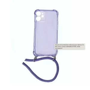 Coque CORDON iPhone 13 Mini - iPhone 12 mini violet transparent