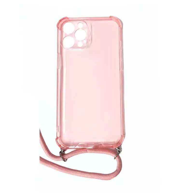 Coque CORDON iPhone 12 Pro Max rose transparent
