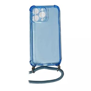 Coque CORDON iPhone 13 Pro bleu transparent