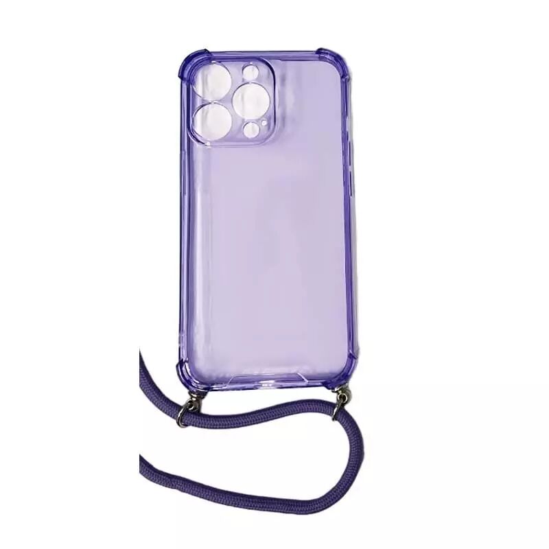 Coque CORDON iPhone 13 Pro violet transparent