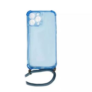 Coque CORDON iPhone 13 Pro Max bleu transparent