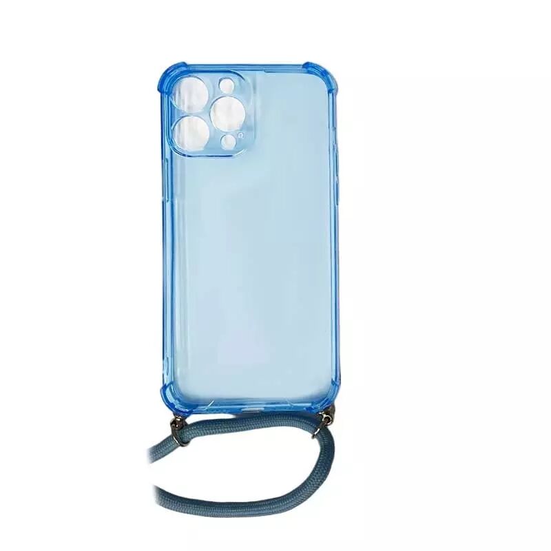 Coque CORDON iPhone 13 Pro Max bleu transparent