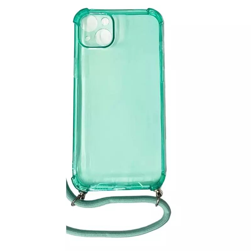 Coque CORDON iPhone 14 Plus vert transparent