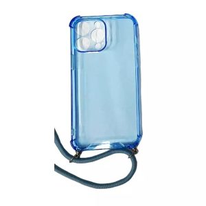 Coque CORDON iPhone 14 Pro Max bleu transparent