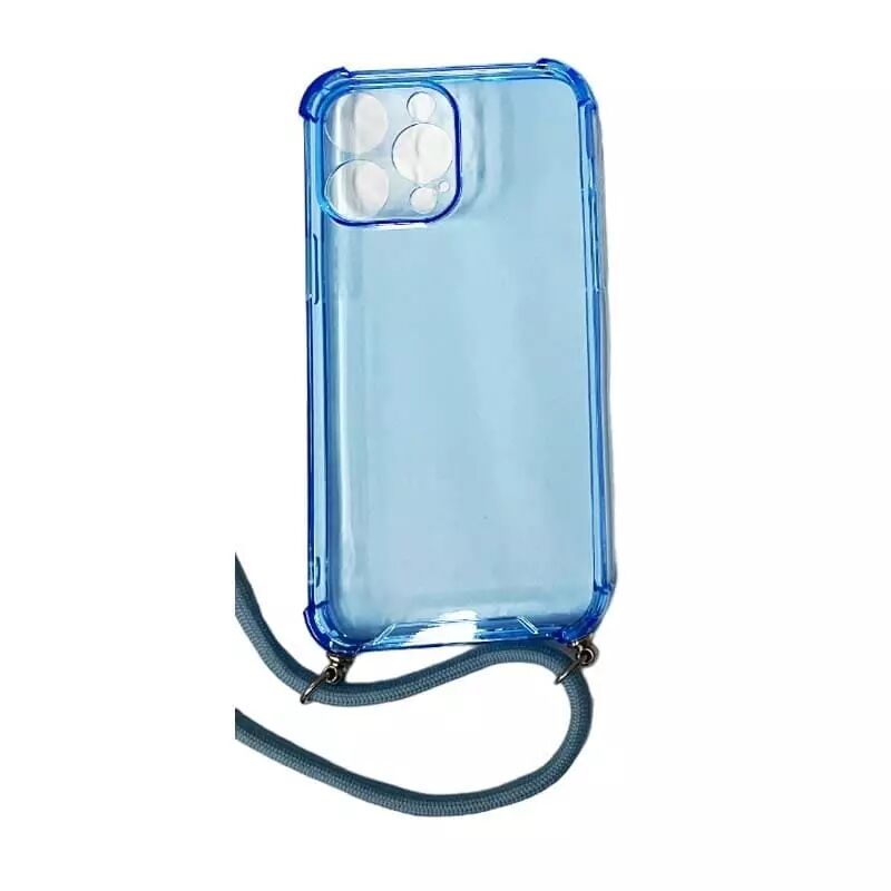 Coque CORDON iPhone 14 Pro Max bleu transparent
