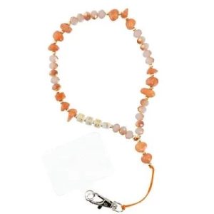 Cordon universel avec perles 44 cm (boucle poignet 22 cm) orange