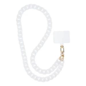 Cordon universel avec chaine plastique 80 cm (boucle poignet 40 cm) blanc
