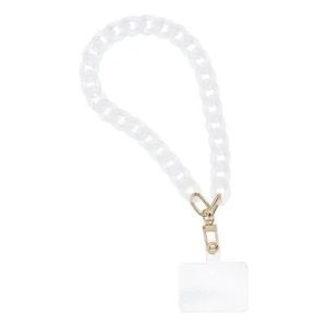 Cordon universel avec chaine plastique 40 cm (boucle poignet 20 cm) blanc